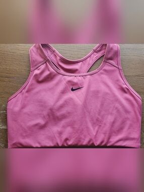 TWO Nike Rose Pink & Periwinkle Blue Racerback Medium-Impact Sports Bras. Large